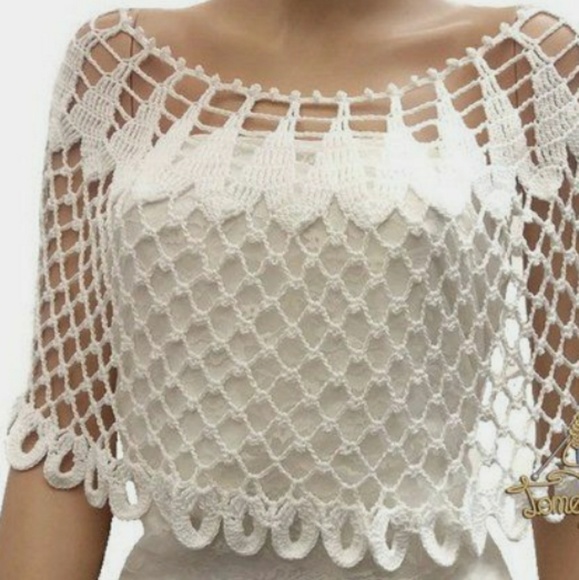 Accessories - Hand made crochet! Red lace bolero